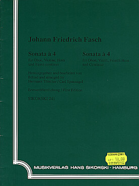Illustration de Sonata à 4 pour hautbois, violon, cor et basse continue