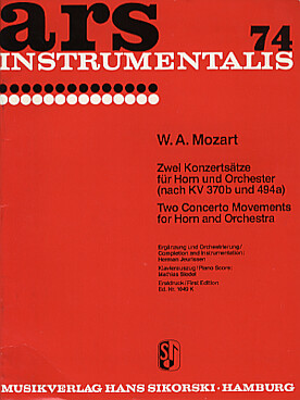Illustration de 2 Konzertsätze : KV370b et KV494a