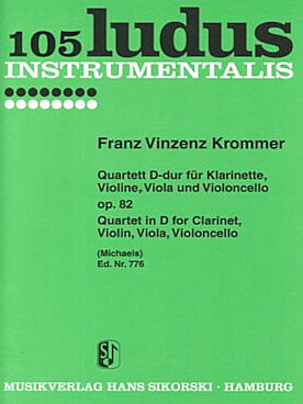 Illustration de Quatuor op. 82 en ré M pour clarinette, violon, alto et violoncelle - Parties séparées