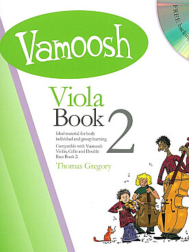 Illustration de Vamoosh viola, compatible avec versions violon, violoncelle et contrebasse pour jouer en solo, duo, ou en trio - Book 2