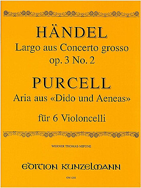 Illustration de Largo du Concerto grosso op. 3/2 & Aria ext. 'Didon et Enee' de Purcell pour 6 violoncelles