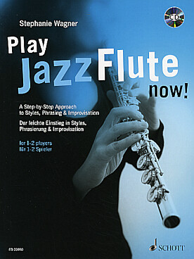 Illustration de Play Jazz flute now ! a step-by-step approach to styles, phrasing and improvisation (1 or 2 player, easy to  intermediate)