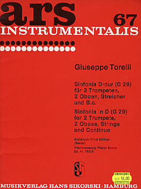 Illustration de Sinfonia en ré M pour 2 trompettes, cordes et basse continue   