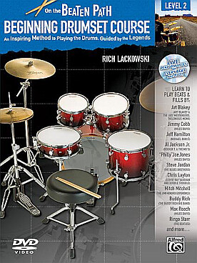 Illustration de On the beaten path (avec CD et DVD) - Beginning drumset course level 2