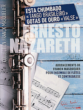 Illustration de Esta chumbado "tango brasileiro" - Gotas de ouro "valse", pour ensemble de flûtes et contrebasse