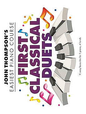 Illustration thompson easiest piano course 1st class.
