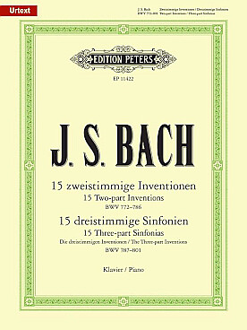 Illustration de Inventions à 2 et 3 voix BWV 772-801 - éd. Peters