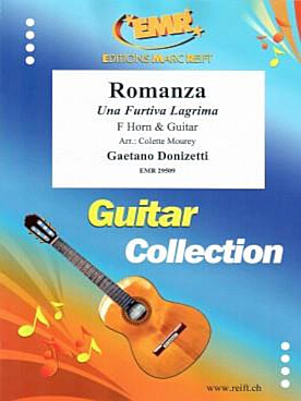 Illustration de Romanza (Una Furtiva Lagrima) pour cor en fa et guitare