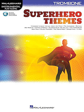 Illustration superhero themes trombone