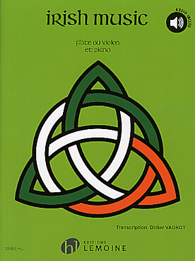 Illustration irish music flute ou violon et piano