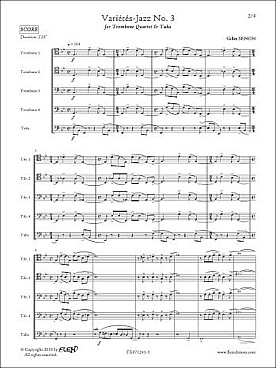 Illustration de Variétés-jazz - N° 3 pour quatuor de trombones et tuba