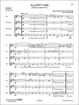 Illustration de Aria BWV 1068 pour flûte et trio de clarinettes