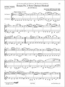 Illustration de Sonate N° 1 de la méthode pour clarinette