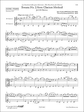 Illustration de Sonate N° 2 de la méthode pour clarinette