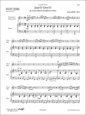 Illustration de Jazz'o gém'o pour saxophone ténor ou  soprano