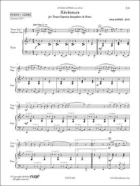 Illustration de Révérence pour saxophone ténor ou  soprano