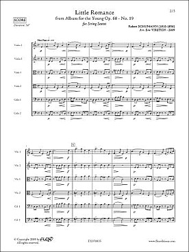 Illustration de Petit romance (extrait de l' Album pour la jeunesse op. 68 N° 19) pour sextuor à cordes