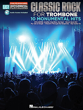 Illustration de CLASSIC ROCK for trombone : 10 monumental hits