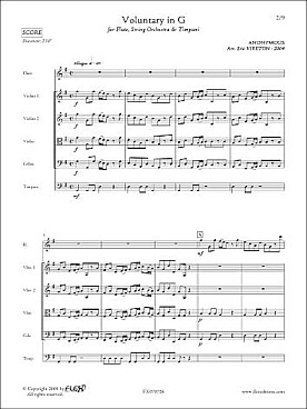 Illustration de VOLUNTARY EN SOL pour flûte solo, orchestre à cordes et timbales