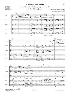 Illustration de Andante con moto op. 68 N° 26 pour hautbois, 2 violons, 1 alto et cello