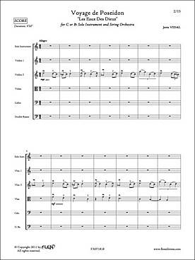 Illustration de Voyage de Poseïdon pour hautbois ou violon ou flûte ou clarinette ou trompette ou saxo soprano et cordes