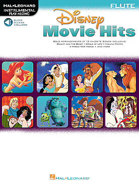 Illustration de DISNEY MOVIE HITS : 12 thèmes des films de Walt Disney arrangés pour flûte