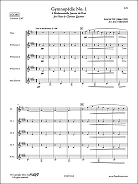 Illustration de Gymnopédie N° 1 pour flûte et quatuor de clarinettes