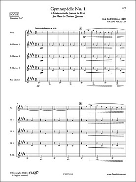 Illustration de Gymnopédie N° 1 pour flûte et quatuor de clarinettes