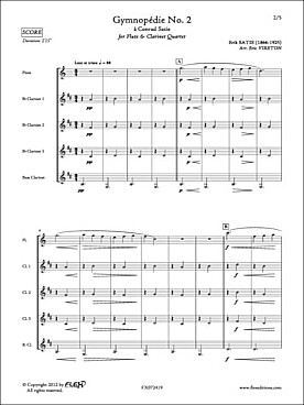 Illustration de Gymnopédie N° 2 pour flûte et quatuor de clarinettes