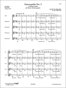 Illustration de Gymnopédie N° 3 pour flûte et quatuor de clarinettes