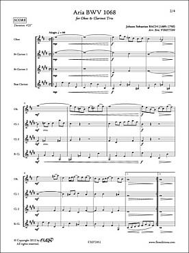 Illustration de Aria BWV 1068 pour hautbois et trio de clarinettes