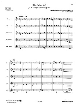 Illustration de Air de Rinaldo pour trompette et quatuor de clarinettes