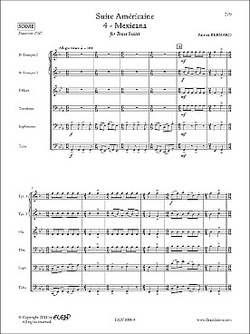 Illustration de Suite Americaine pour sextuor de cuivres (2 trompettes si b, cor, trombone, euphonium, tuba) - N° 4 : Mexicana