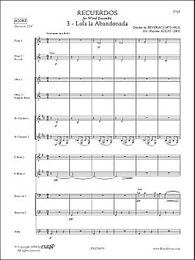 Illustration de Lola la Abandonada pour 2 flûtes + piccolo, hautbois, cor anglais, 2 clarinettes, 2 cors, 2 bassons, tuba