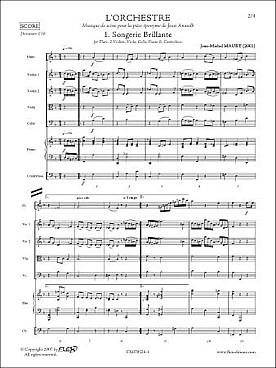 Illustration de L'orchestre : musique de scène pour la pièce éponyme de Jean Anouilh - 1 : Songerie brillante (flûte, piano et quintette à cordes)