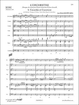 Illustration de L'orchestre : musique de scène pour la pièce éponyme de Jean Anouilh - 3 : Cocardes et cocoricos (clarinette, trompette, piano et quintette à cordes)
