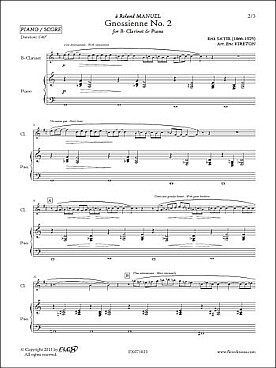 Illustration de Gnossienne N° 2 (tr. Vireton)