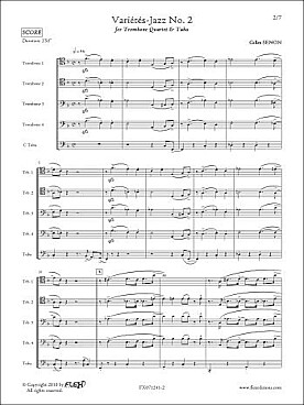 Illustration de Variétés-jazz - N° 2 pour quatuor de trombones et tuba