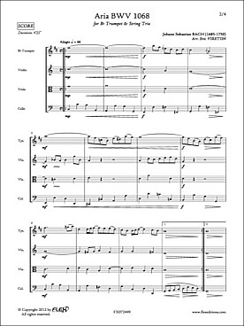 Illustration de Aria BWV 1068 pour trompette et trio à cordes