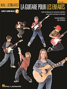 Illustration de La GUITARE POUR LES ENFANTS : guide du débutant avec instructions détaillées pour guitare acoustique ou électrique - Vol. 1