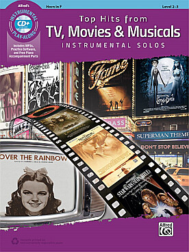 Illustration de TOP HITS FROM TV, MOVIES & MUSICALS instrumental solos avec CD play-along - Cor