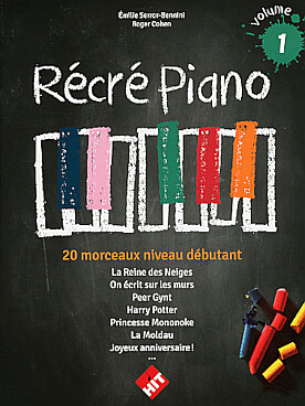 Illustration de RÉCRÉ PIANO : musiques de films, dessins animés, jeux vidéos, mangas pour pianistes débutants - Vol. 1
