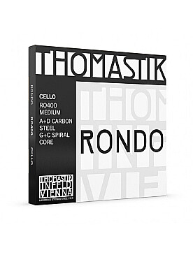 Illustration de Thomastik Rondo - calibre medium Jeu complet cello à boule tension moyenne