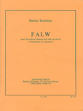 Illustration de Falw pour saxophone baryton (alto ou ténor) et percussion