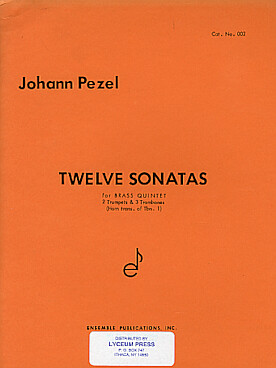 Illustration de Twelve sonatas for brass quintet (2 trompettes, 3 trombones ou cor et 2 trombones)