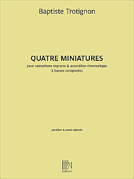 Illustration de 4 Miniatures pour saxophone soprano et accordéon chromatique
