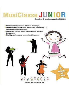 Illustration musiclasse junior, exercices et musique