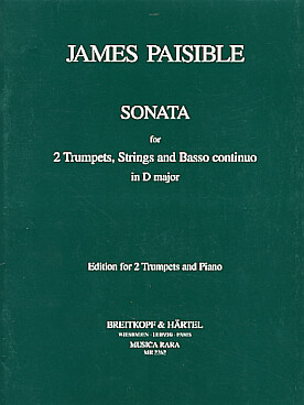 Illustration de Sonate pour 2 trompettes, cordes et basse continue, réd. piano   