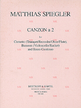 Illustration de Canzon a 2 pour cornet, basson et basse continue