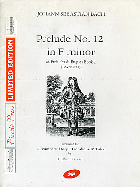 Illustration de Prélude n° 12 en fa m BWV 881 pour 2 trompettes, cor, trombone et tuba